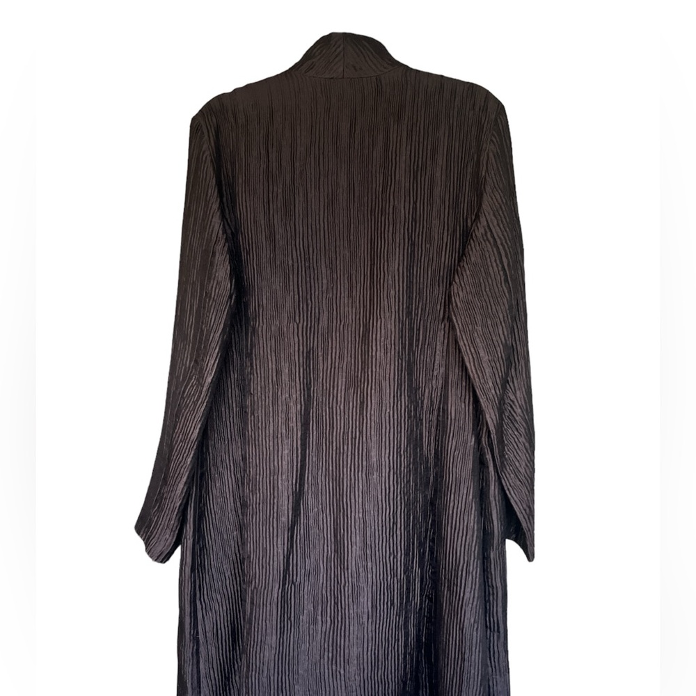 Eileen Fisher Brown Textured Silk Duster Jacket Size XL - Picture 2 of 10